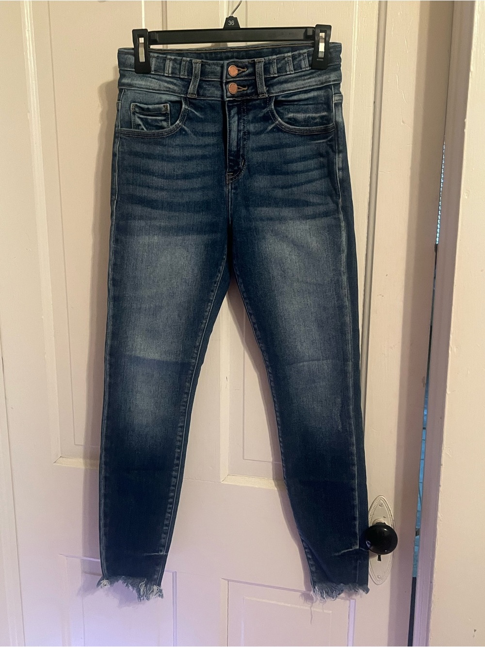 KanCan Dark Blue High-Rise Cropped Skinny Jeans